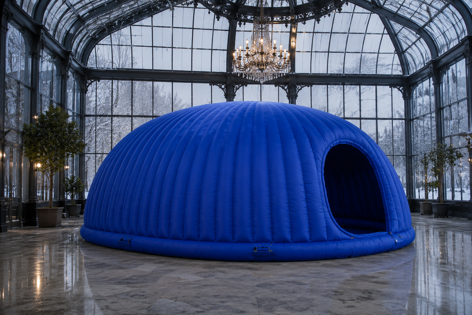 Heated Pilates class inside the Snug dome
